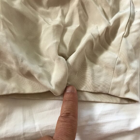 Lafayette 148 Wide Leg Pants Women 12 Beige High Rise Pocket Silk Blend Pull On - Picture 11 of 12